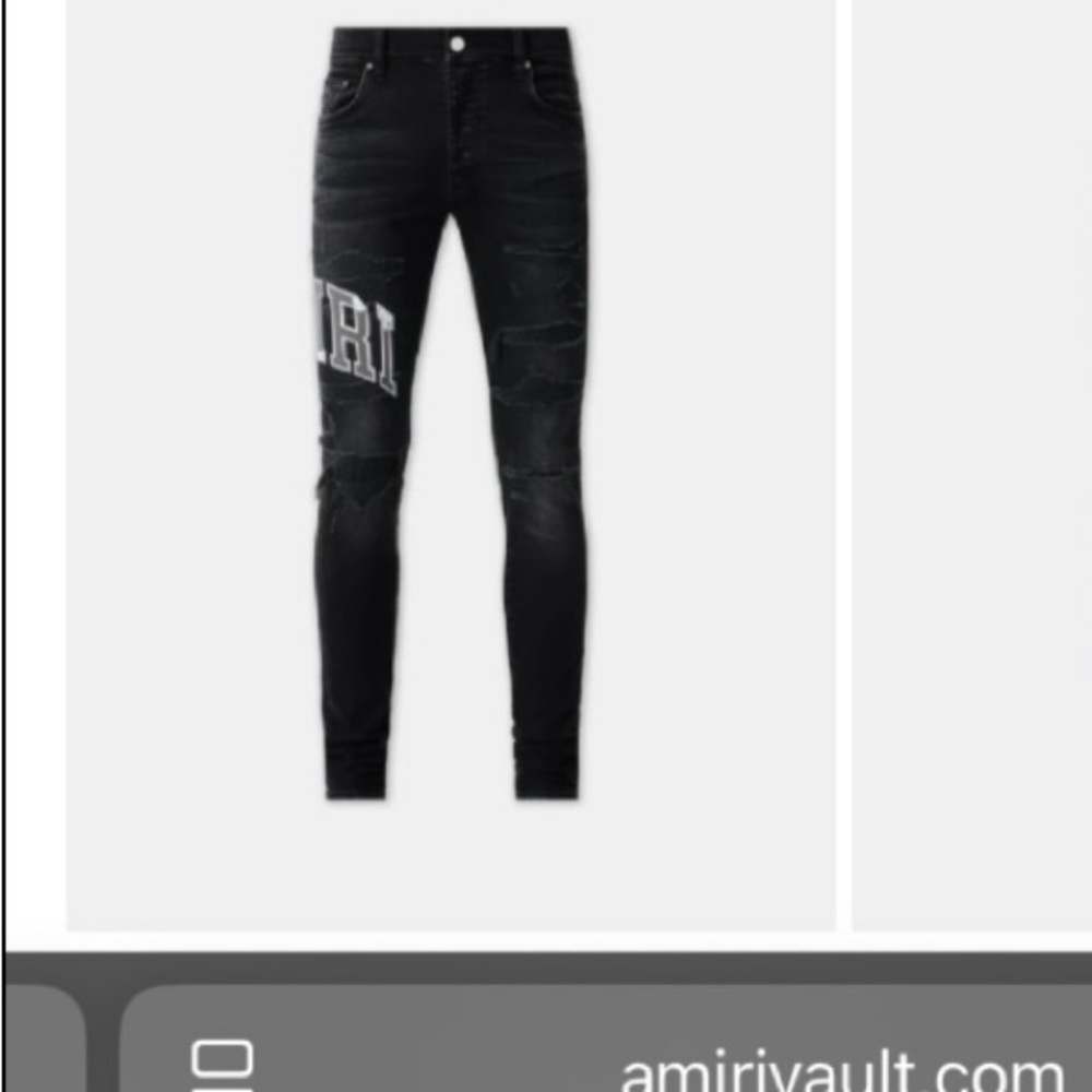 AMIRI Black Logo Skinny Jeans